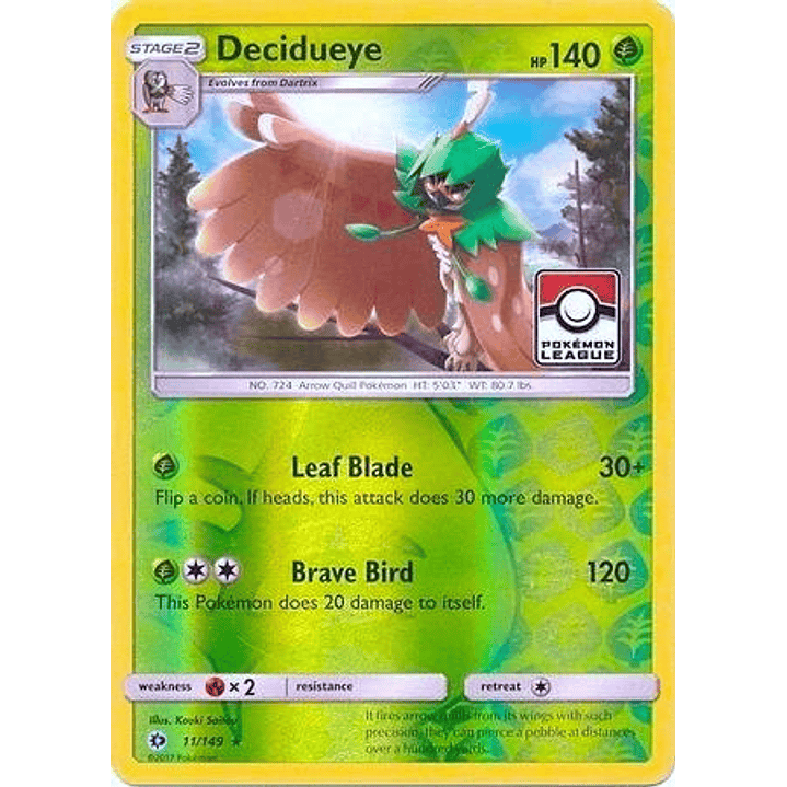 Decidueye - 11/149 (Pokemon League) #011 1