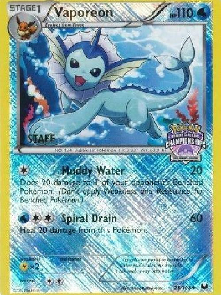 Vaporeon - 25/108 (State Championships) [Staff] #025 1
