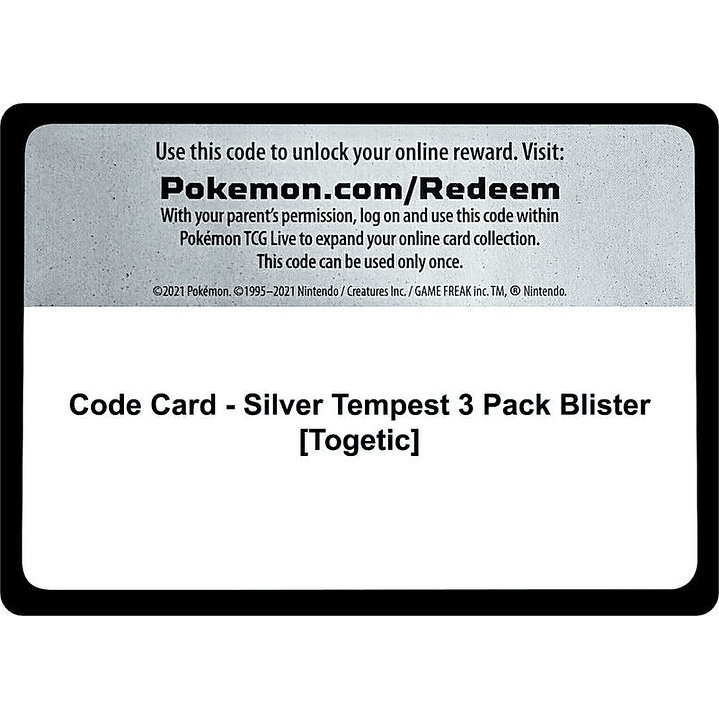Code Card - Silver Tempest 3 Pack Blister [Togetic] 1