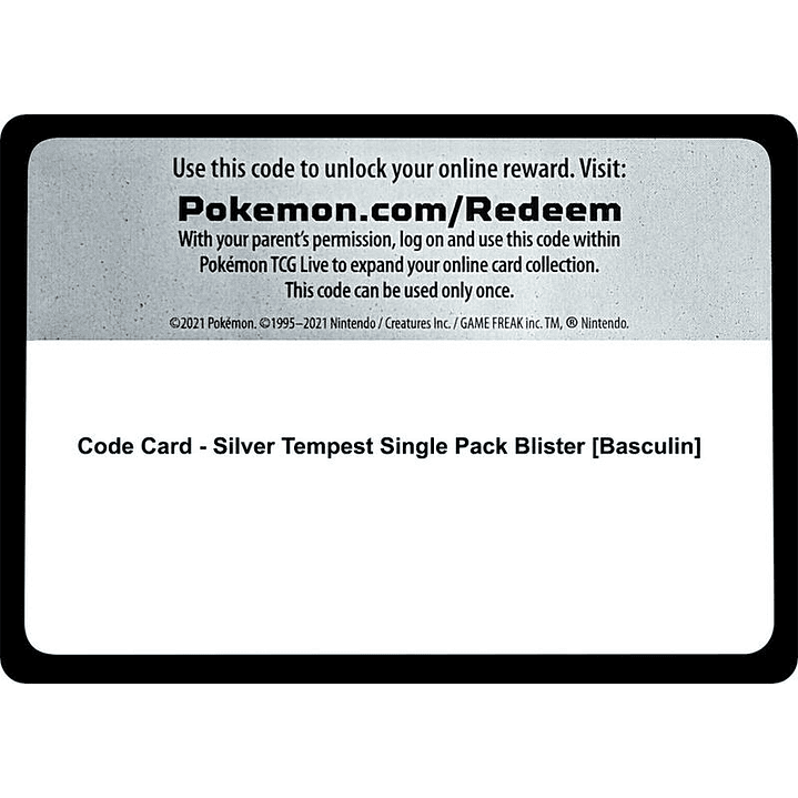 Code Card - Silver Tempest Single Pack Blister [Basculin] 1