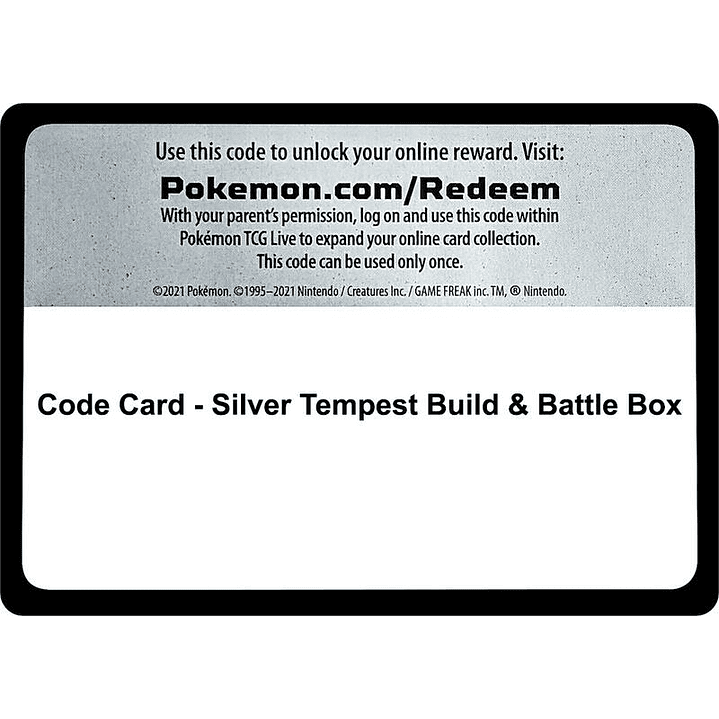 Code Card - Silver Tempest Build & Battle Box 1