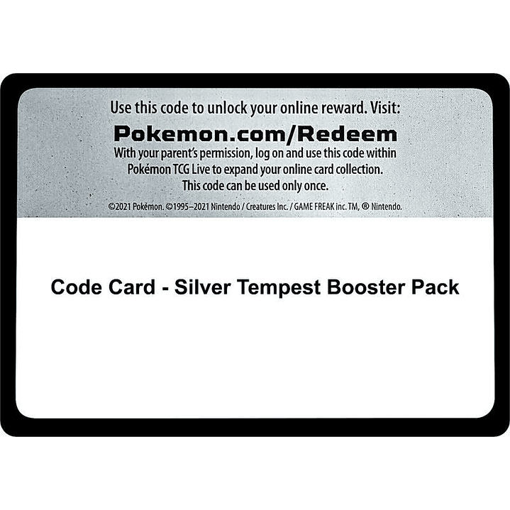 Code Card - Silver Tempest Booster Pack 1