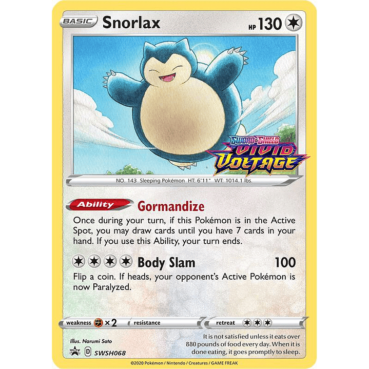 Snorlax - SWSH068 (Prerelease) #SWSH068 1