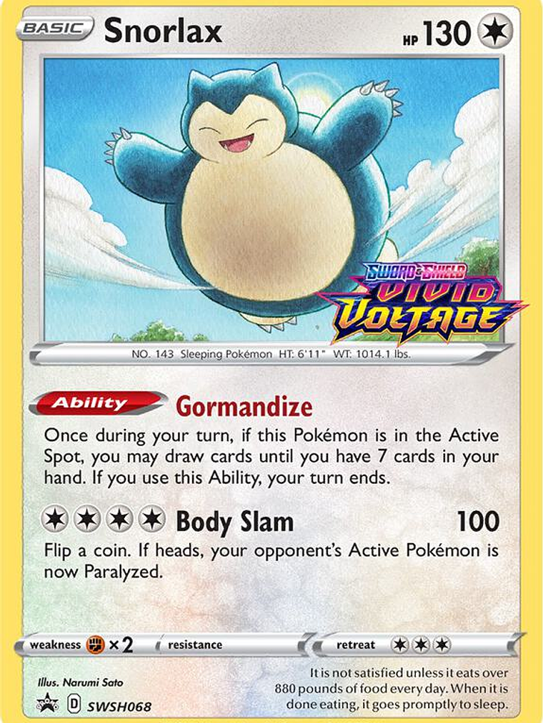 Snorlax - SWSH068 (Prerelease) #SWSH068 1