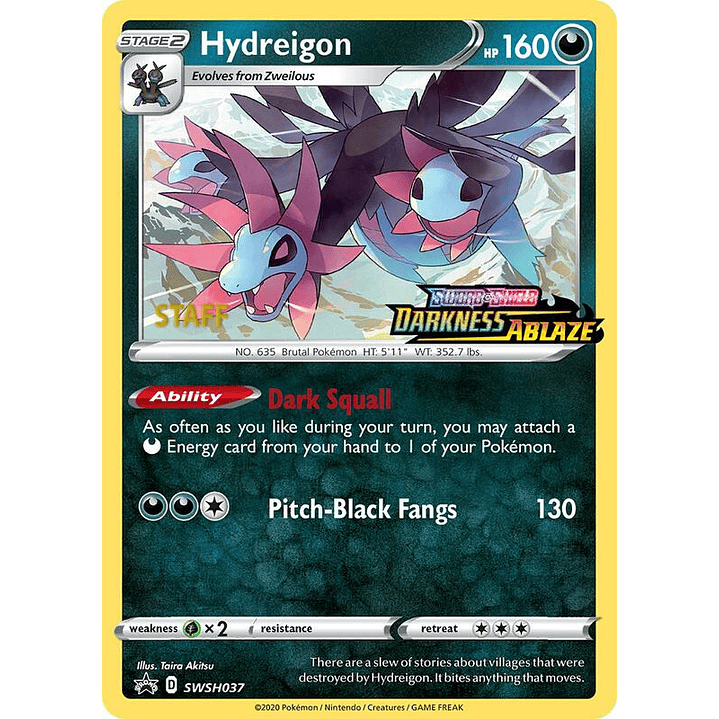 Hydreigon - SWSH037 (Prerelease) [Staff] #SWSH037 1