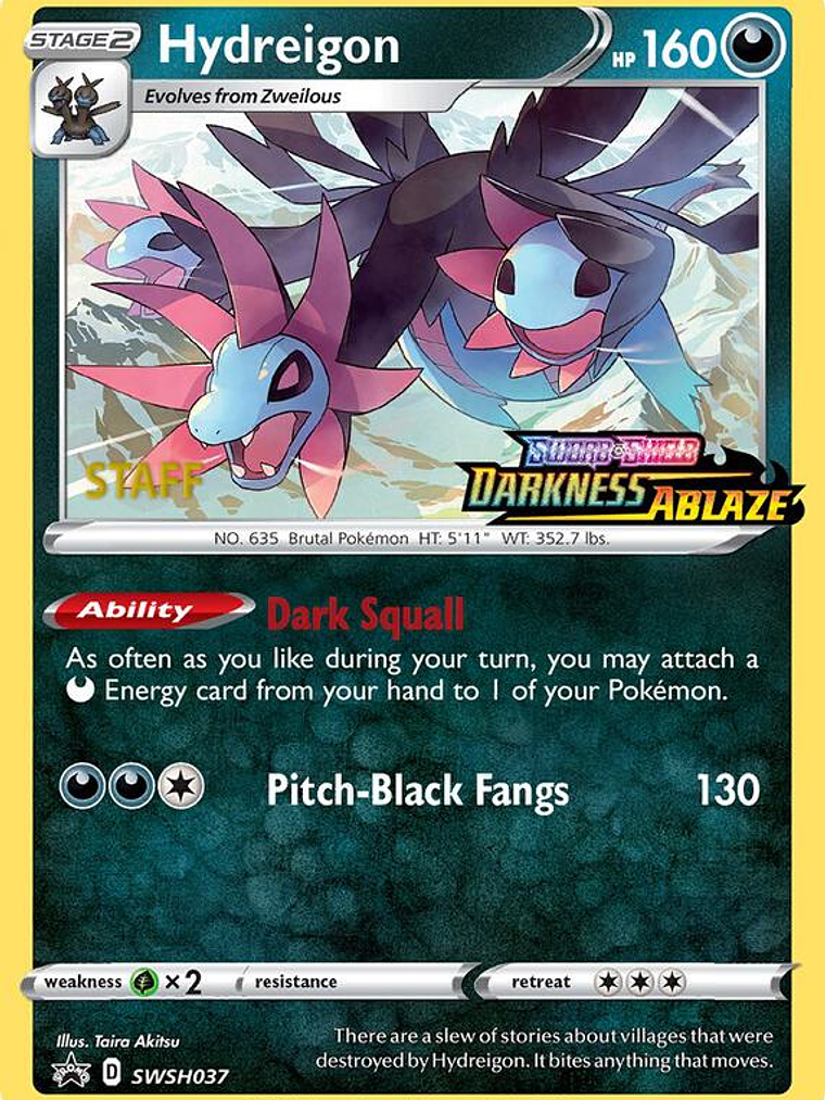 Hydreigon - SWSH037 (Prerelease) [Staff] #SWSH037 1
