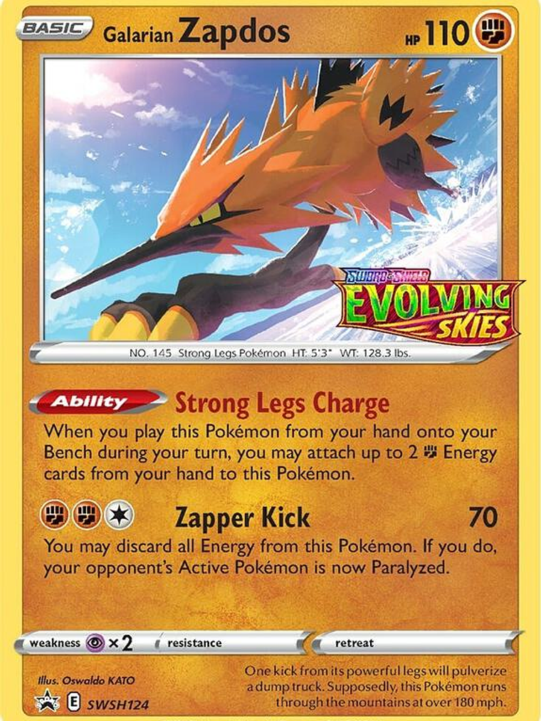 Galarian Zapdos - SWSH124 (Prerelease) #SWSH124 1