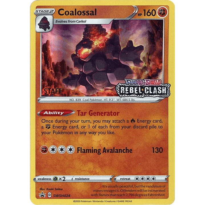 Coalossal - SWSH024 (Prerelease) [Staff] #SWSH024 1