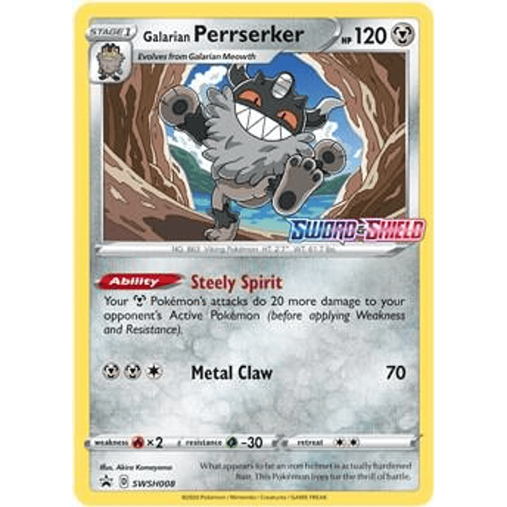 Galarian Perrserker - SWSH008 (Prerelease) #SWSH008 1