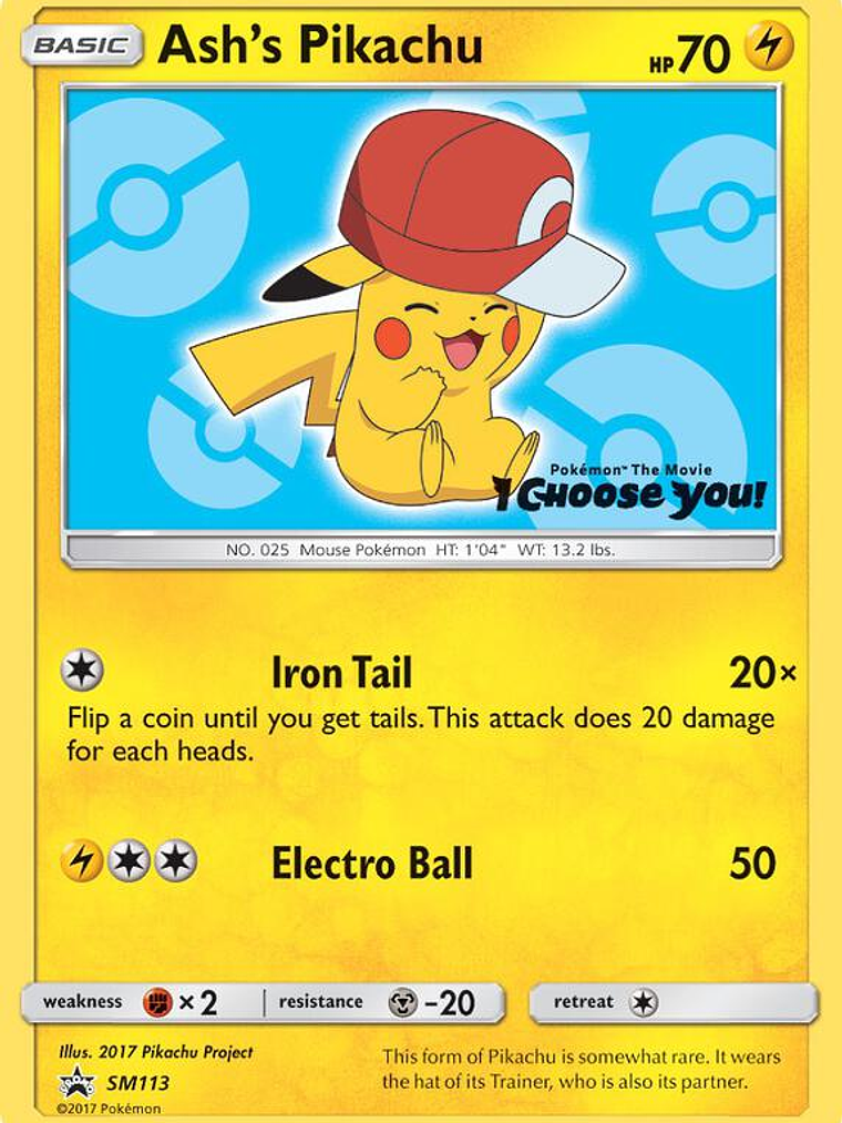 Ash's Pikachu #SM113 1