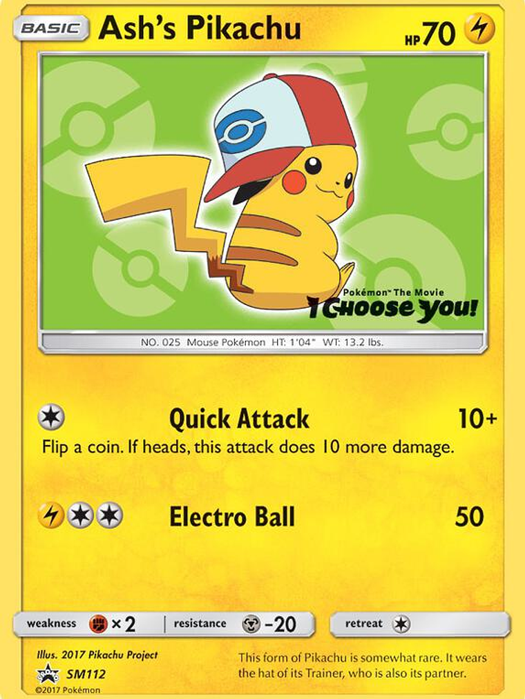 Ash's Pikachu #SM112 1