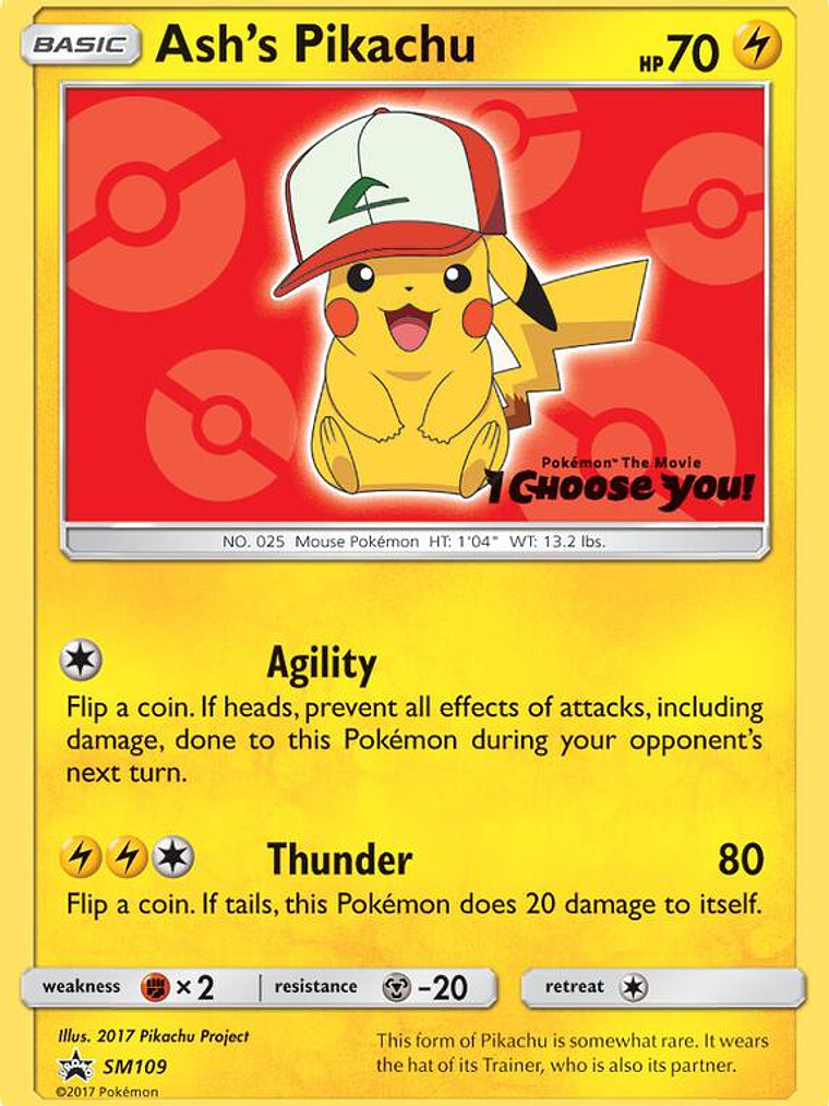 Ash's Pikachu #SM109 1
