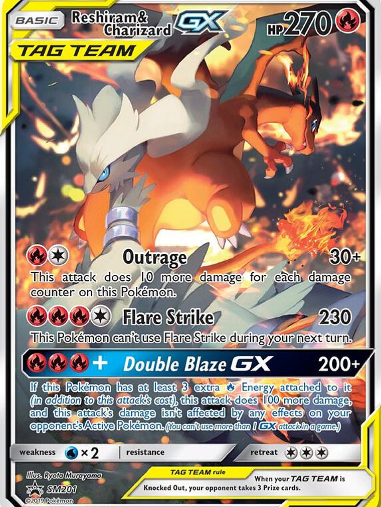 Reshiram & Charizard GX #SM201 1