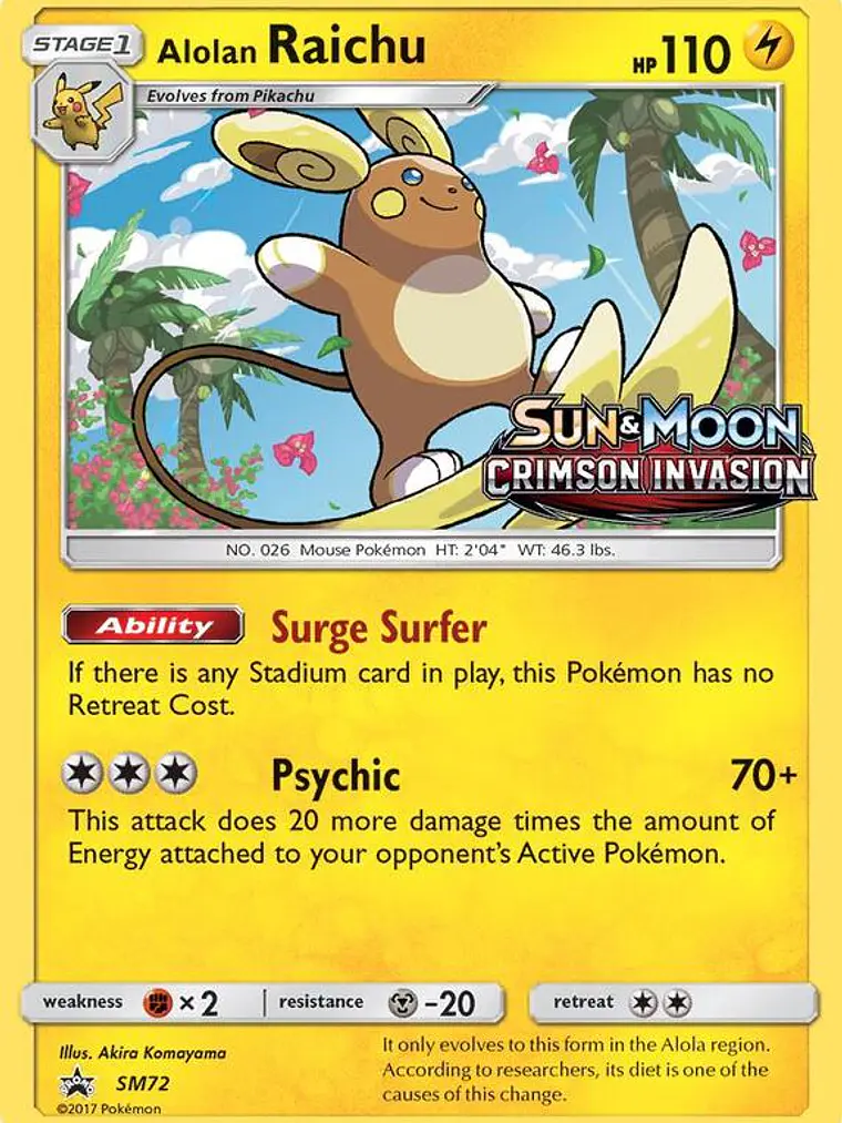 Alolan Raichu #SM72 1