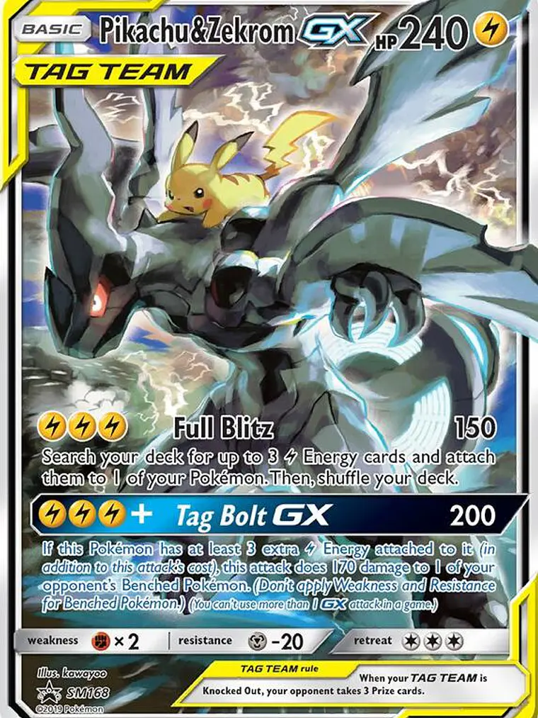 Pikachu & Zekrom GX #SM168 1