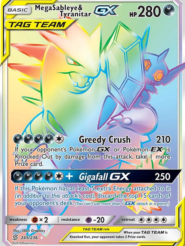 Mega Sableye & Tyranitar GX #245 1