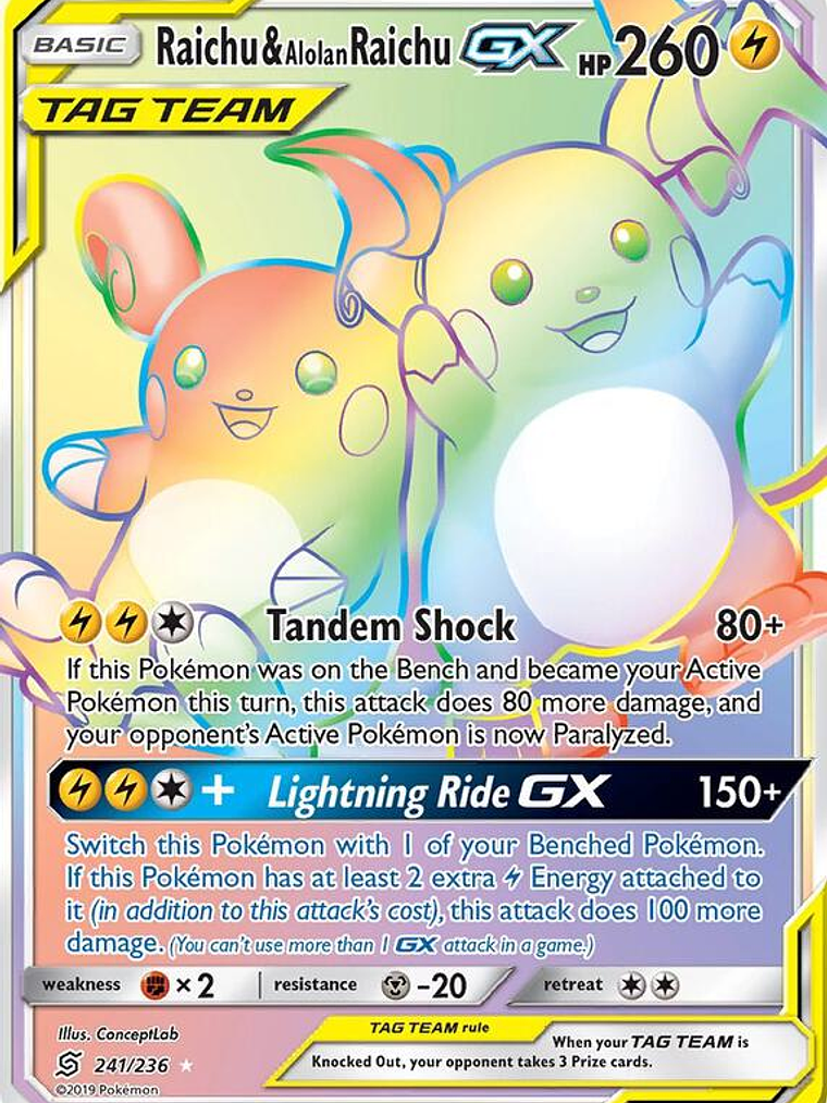 Raichu & Alolan Raichu GX #241 1