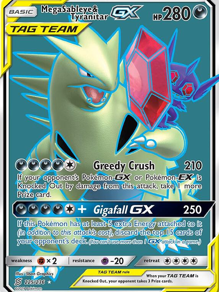 Mega Sableye & Tyranitar GX #225 1