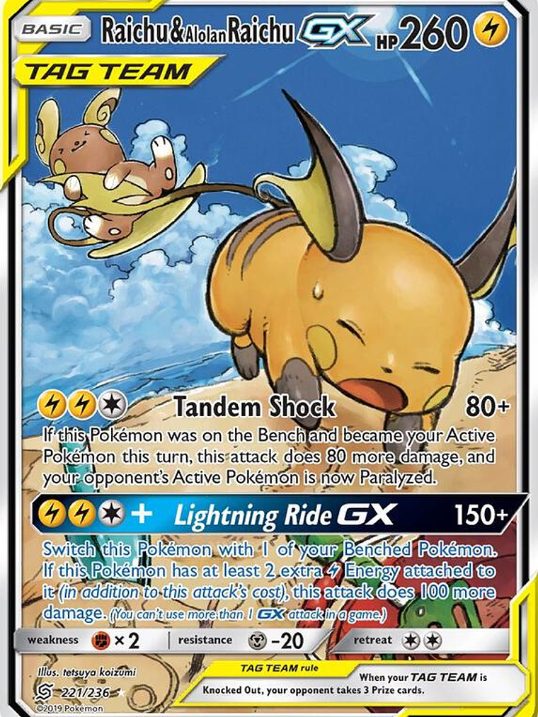 Raichu & Alolan Raichu GX #221 1