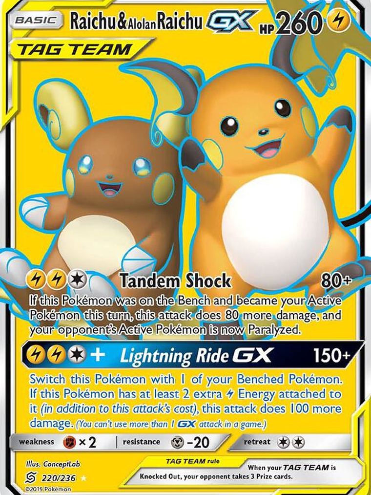 Raichu & Alolan Raichu GX #220 1