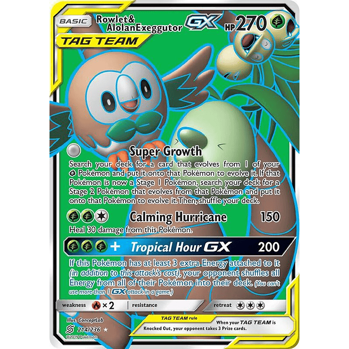 Rowlet & Alolan Exeggutor GX #214 1