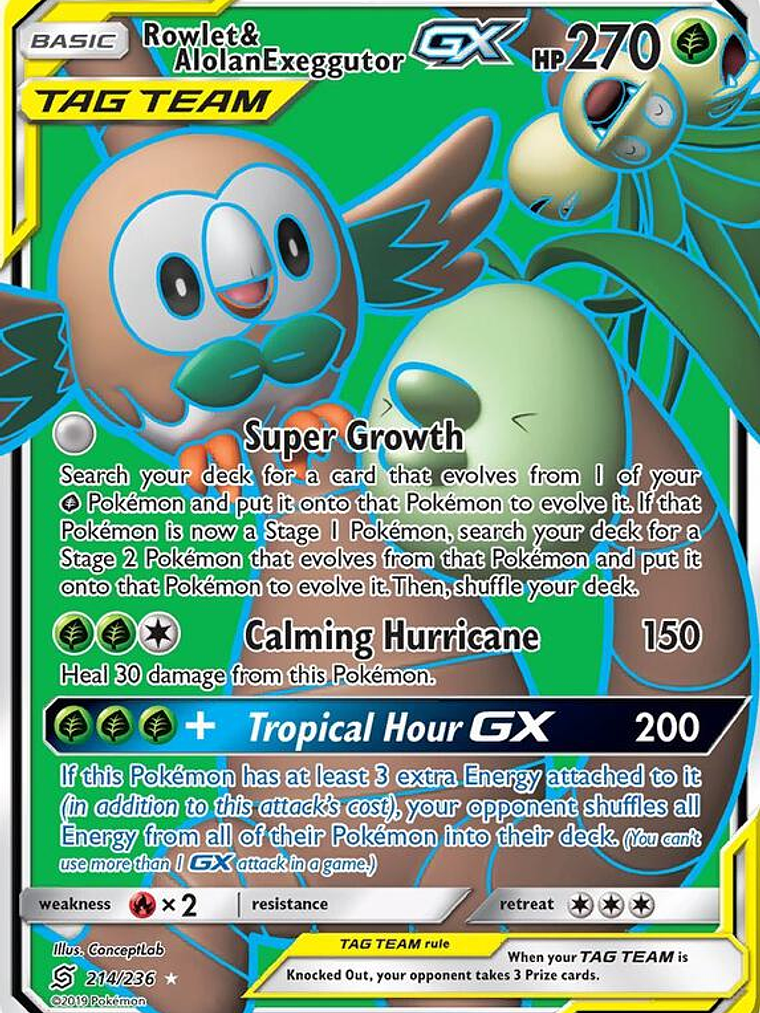 Rowlet & Alolan Exeggutor GX #214 1