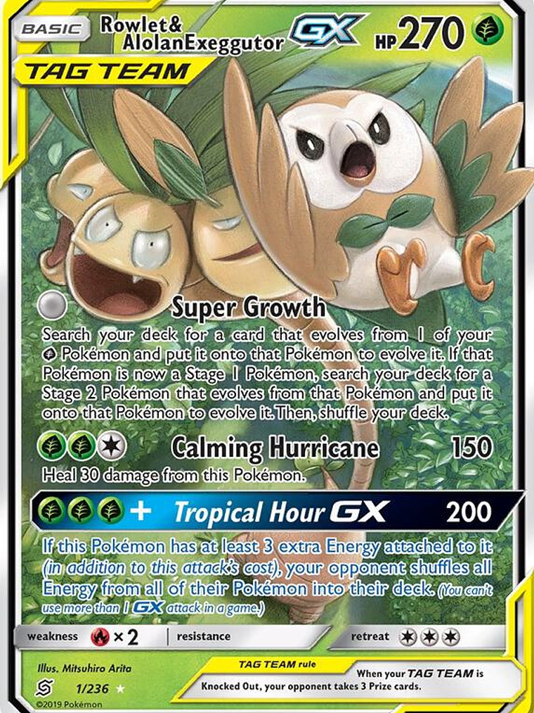 Rowlet & Alolan Exeggutor GX #1 1