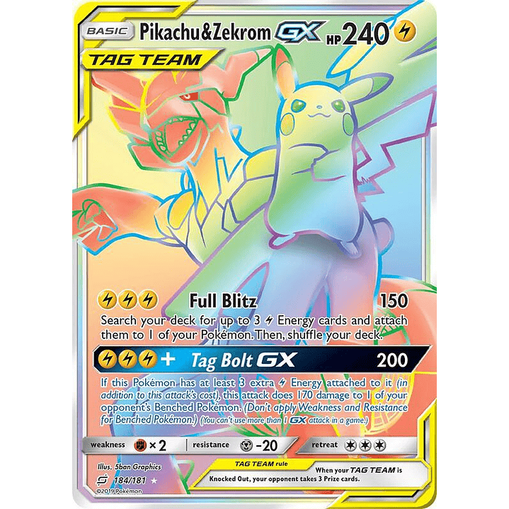 Pikachu & Zekrom GX #184 1