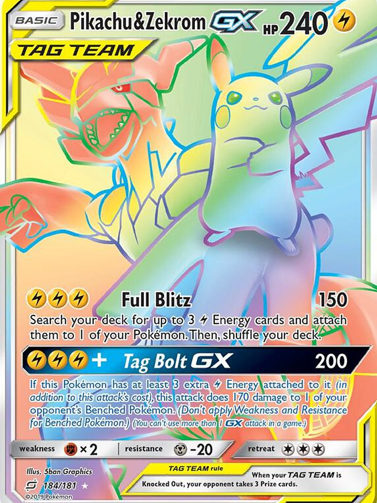 Pikachu & Zekrom GX #184 1