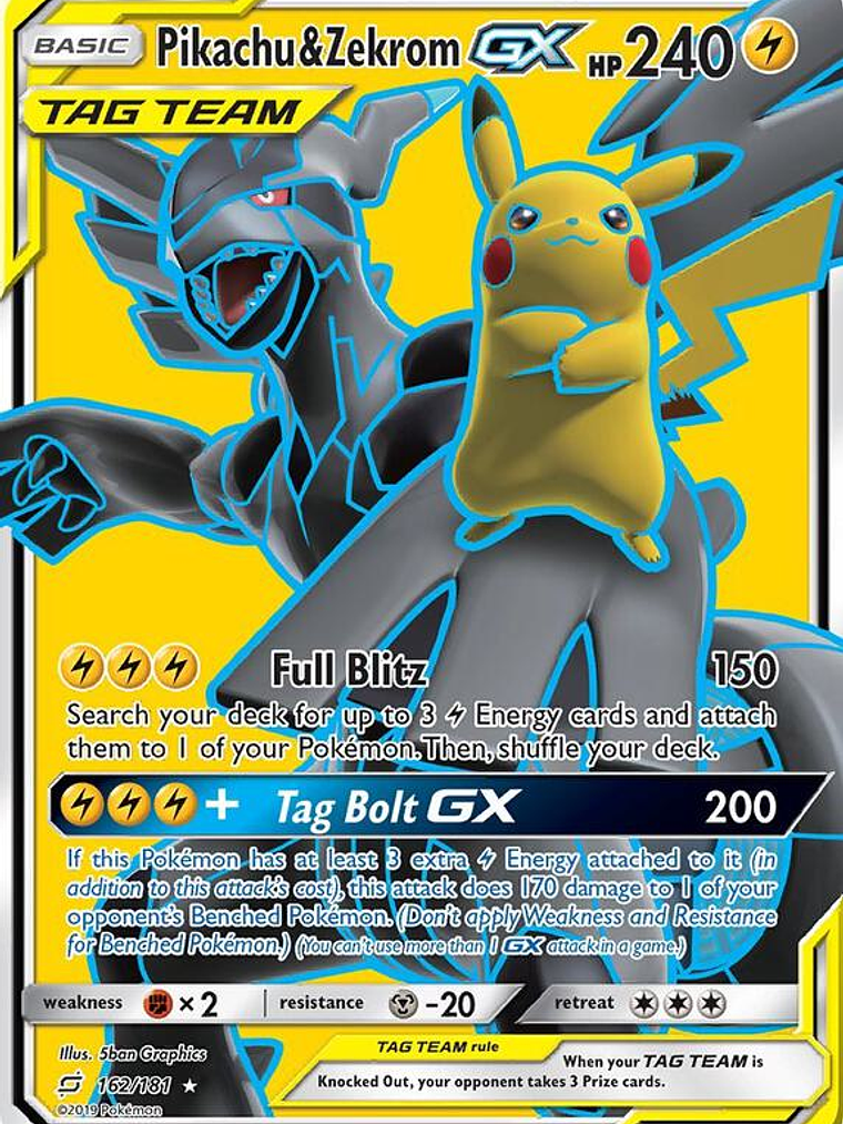 Pikachu & Zekrom GX #162 1