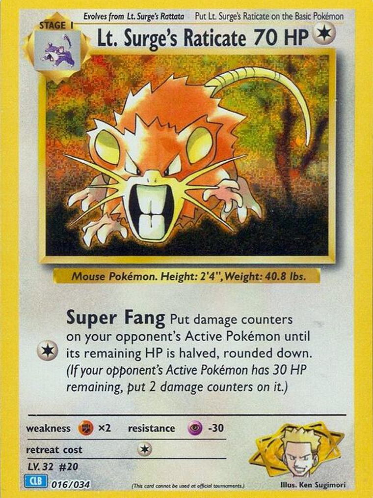 Lt. Surge's Raticate #016 1