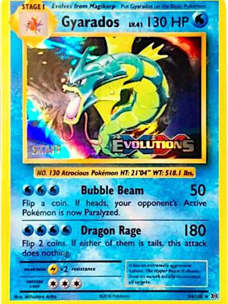 Gyarados - 34/108 (Prerelease) [Staff] #34 1