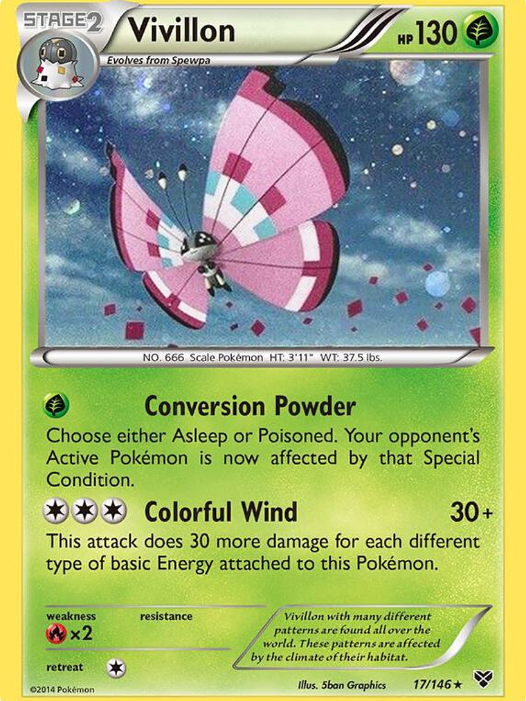 Vivillon - 17/146 (Cosmos Holo) #017 1