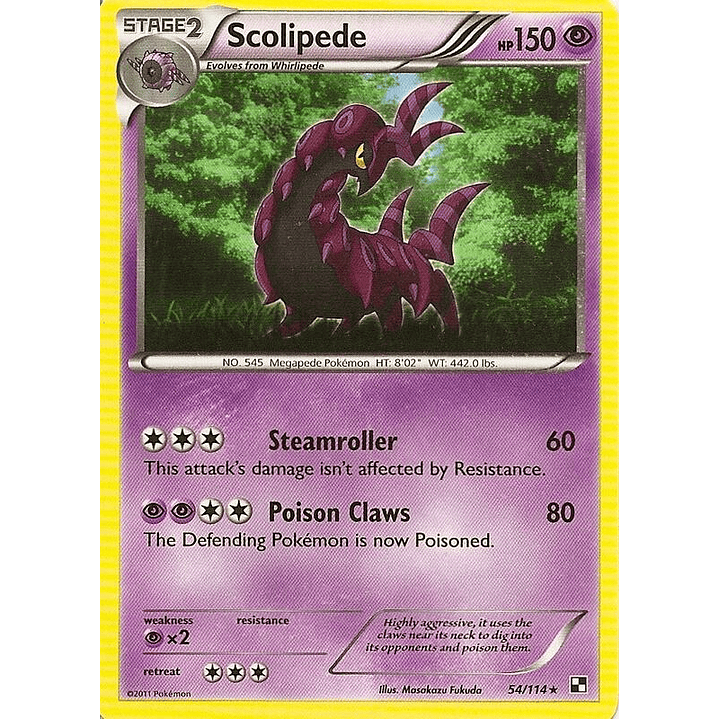 Scolipede - 54/114 (Cracked Ice Holo) #54 1