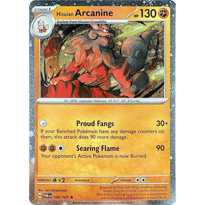 Hisuian Arcanine - 100/167 (Cosmos Holo) #100 1