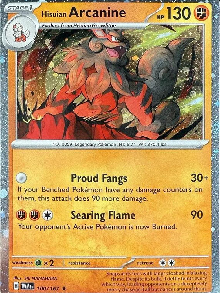 Hisuian Arcanine - 100/167 (Cosmos Holo) #100 1