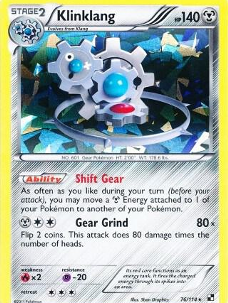 Klinklang - 76/114 (Cracked Ice Holo) #076 1