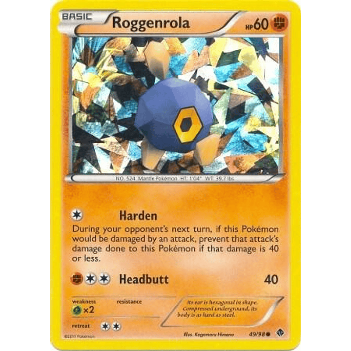 Roggenrola - 49/98 (Cracked Ice Holo) #049 1