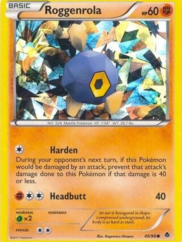 Roggenrola - 49/98 (Cracked Ice Holo) #049 1