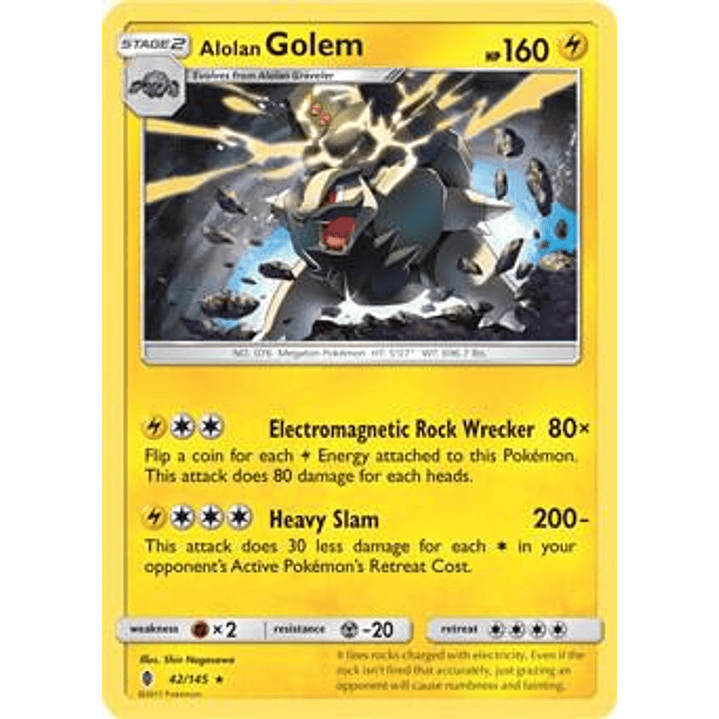 Alolan Golem - 42/145 (Cosmos Holo) #042 1
