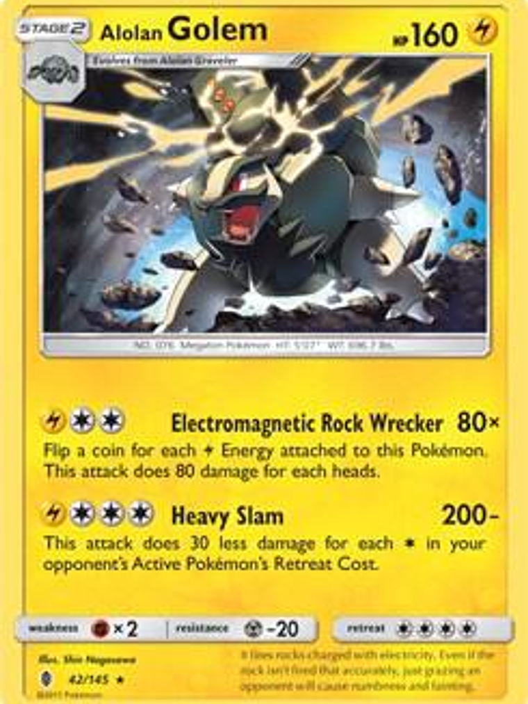 Alolan Golem - 42/145 (Cosmos Holo) #042 1