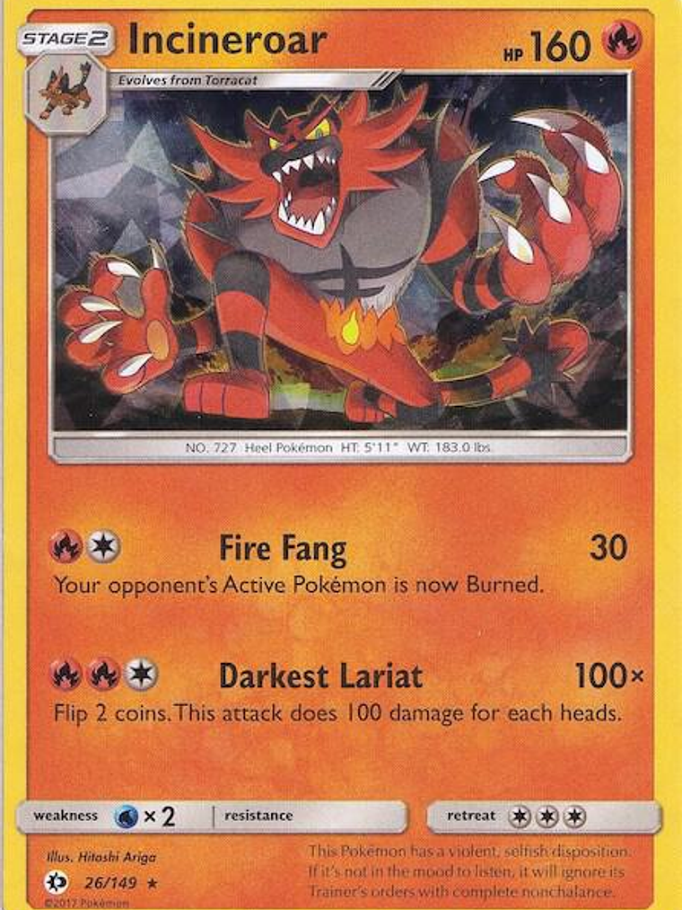 Incineroar - 026/149 (Cracked Ice Holo) #026 1