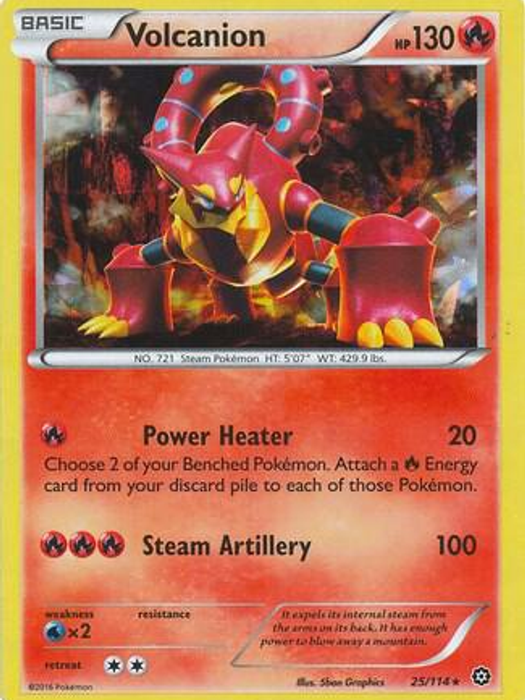 Volcanion - 25/114 (Cracked Ice Holo) #025 1