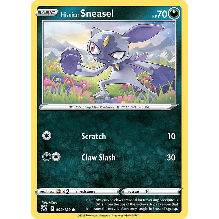 Hisuian Sneasel - 092/189 (Cosmos Holo) #092 1