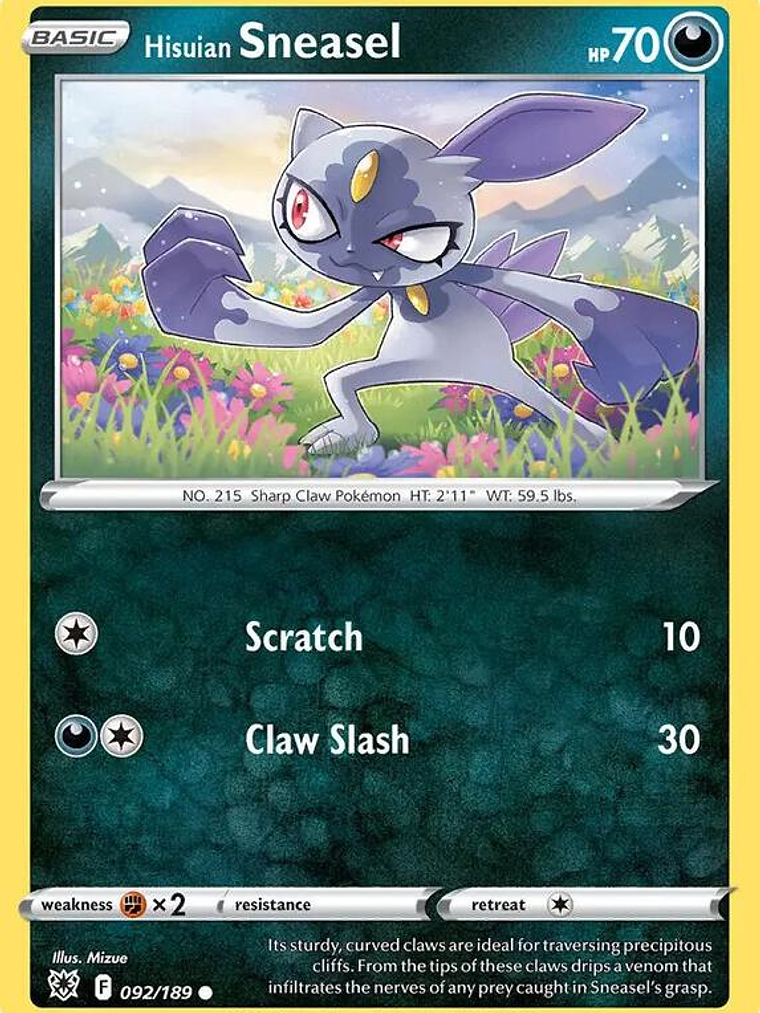 Hisuian Sneasel - 092/189 (Cosmos Holo) #092 1