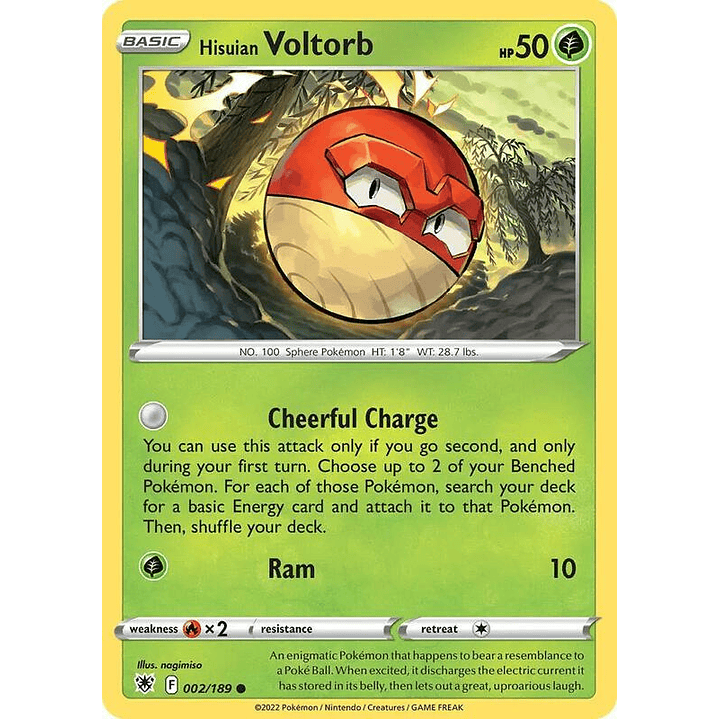 Hisuian Voltorb - 002/189 (Cosmos Holo) #002 1