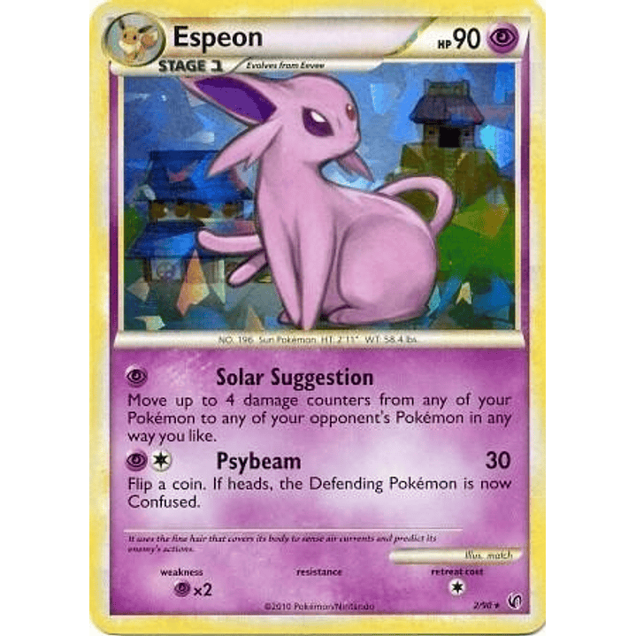 Espeon - 2/90 (HGSS Undaunted - Cracked Ice Holo) #002 1