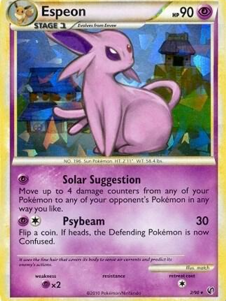 Espeon - 2/90 (HGSS Undaunted - Cracked Ice Holo) #002 1