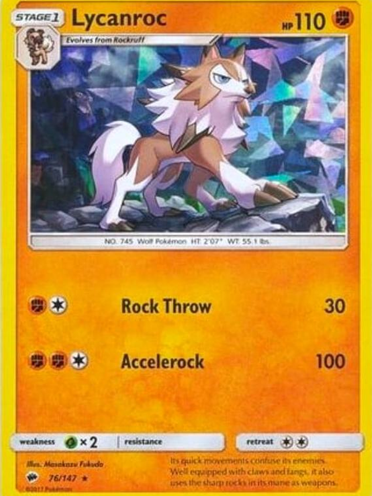 Lycanroc - 76/147 (Cracked Ice Holo) #076 1