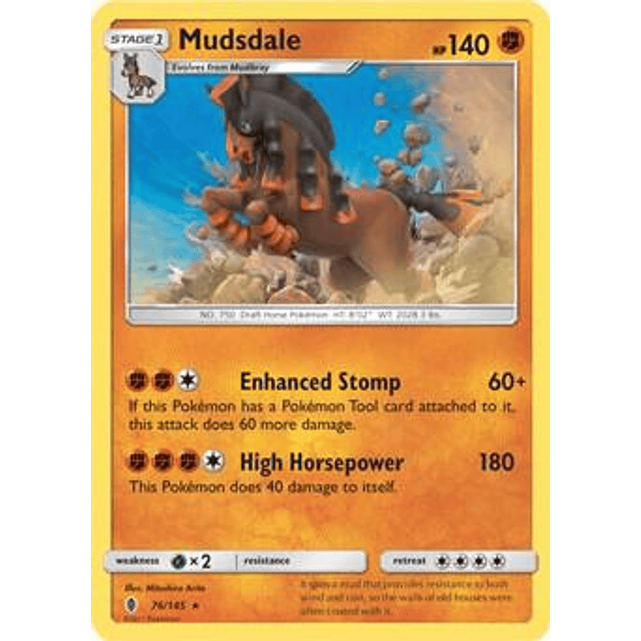 Mudsdale - 76/145 (Prerelease Kit Exclusive) #076 1
